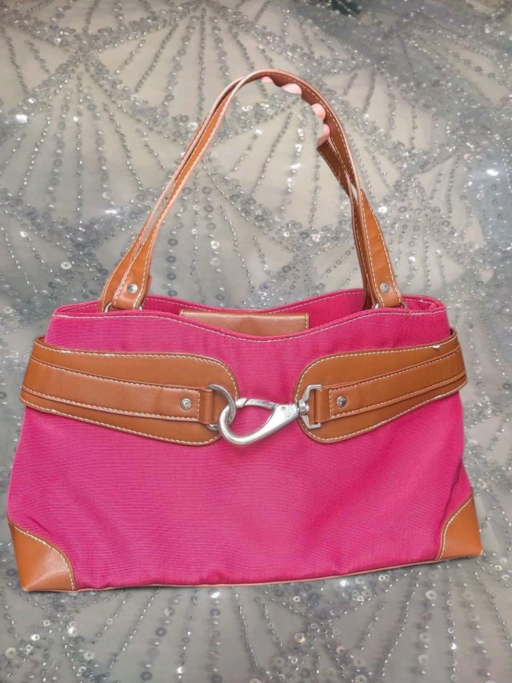 Vintage Y2K Pink and Brown Shoulder Bag